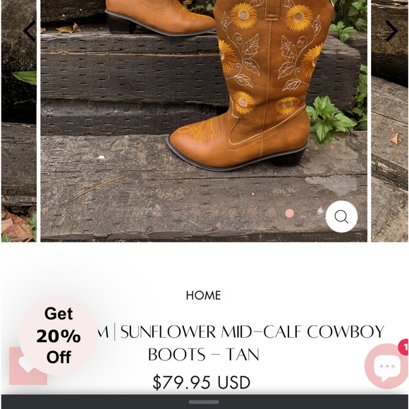 En Bloom Sunflower Mid-Calf
Cowboy Boots - Tan, Us9,5-10/Eu42 /... - Picture 12 of 14